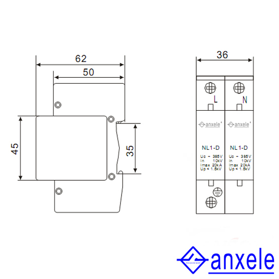 NL1-D20 2P Surge Protection Device