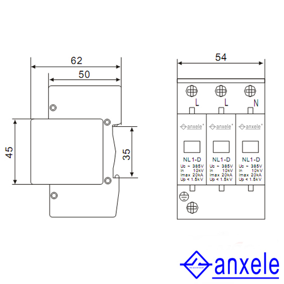 NL1-D20 3P Surge Protection Device